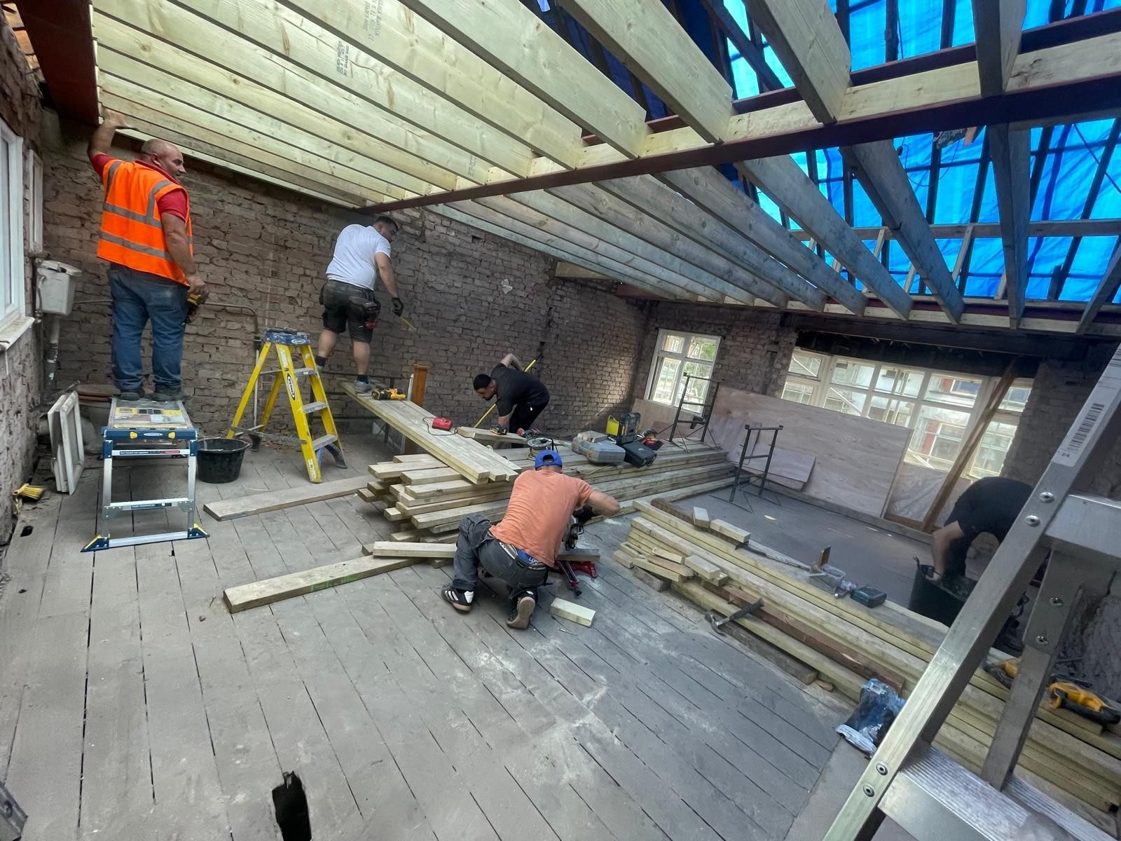 Rooflight extension in progress