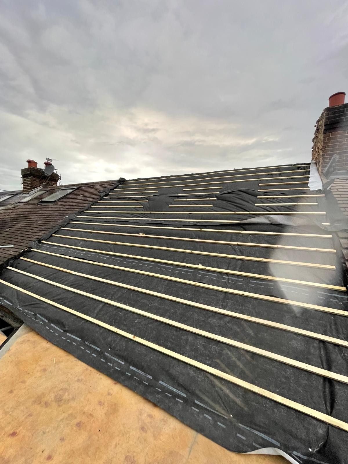 New roof structure and battens
