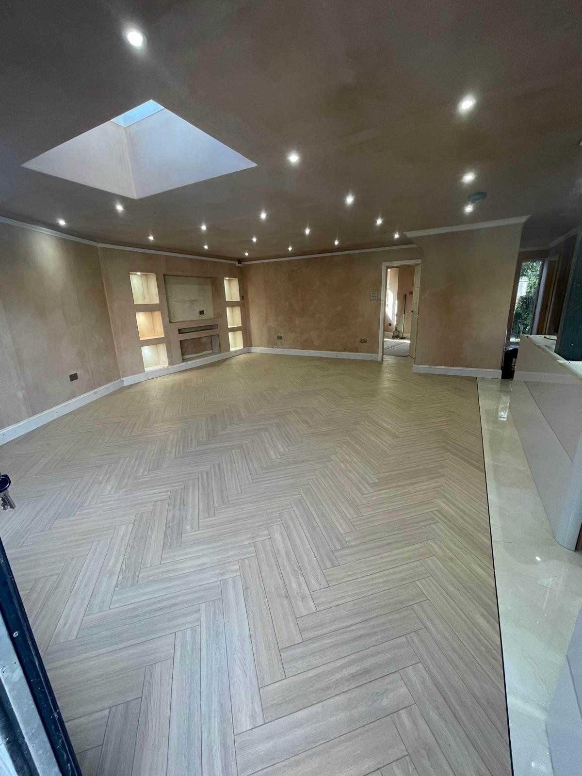 Herringbone open-plan floor
